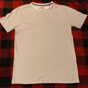 Men’s white shirt with navy dots